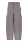 Max Mara Ebrien - Double Wool And Cotton Trousers In Gray