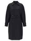 Max Mara 'ebrien' Trench Coat In Blue