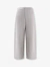 Max Mara Ebrien Wool And Cotton Trousers In Gray