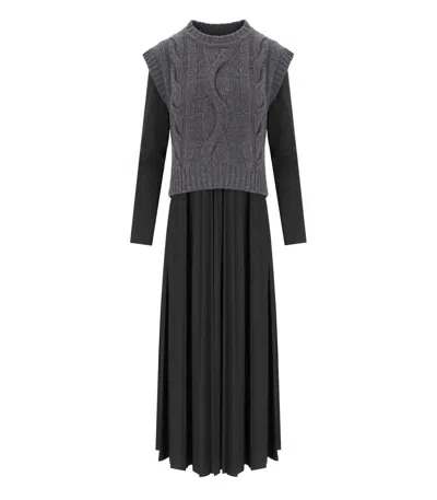 MAX MARA EBRO BLACK 2-IN-1 DRESS