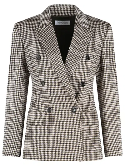 Max Mara 'eccelso' Blazer In Viscose And Black Virgin Wool In Multi