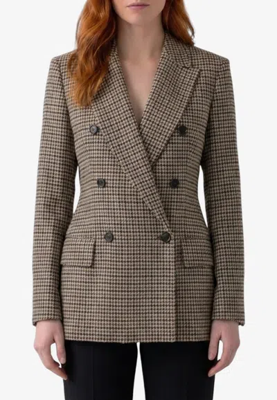 MAX MARA ECCELSO HOUNDSTOOTH JERSEY BLAZER