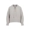 Max Mara Beige Ribbed Jumper In Grey