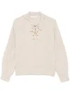 Max Mara Eyelet Detail Knitwear With Lace-up Sleeves In Nude & Neutrals