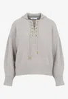 Max Mara Beige Ribbed Jumper In Gray