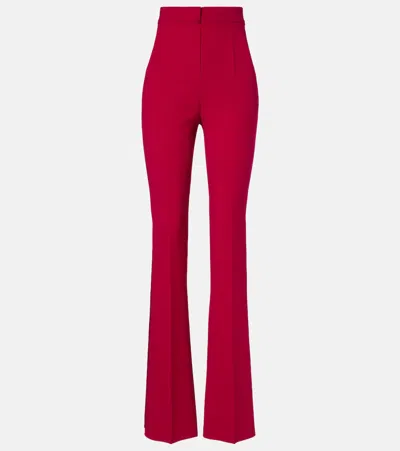 Max Mara Ecrine Cady Flared Pants In Red