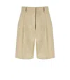 Max Mara Ecuba High Waist Bermuda Shorts In Beige