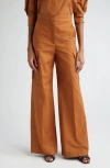 Max Mara Edda Logo-embroidered Trousers In Clay