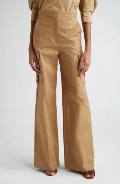 Max Mara Edda Cargo Pocket Wide Leg Trousers In Tobacco