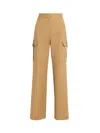 Max Mara Woman Pants Camel Size 8 Cotton, Elastane, Cow Leather In Brown