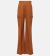 MAX MARA EDDA COTTON-BLEND SATIN CARGO PANTS