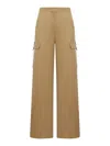 Max Mara Edda Cargo Wide-leg Trouser Beige In Argilla
