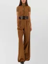 Max Mara Edda Vest With Belt And Buckle Detail In Brown