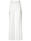 Max Mara Pantalone Edda In Cotone Stretch Bianco Donna In White