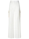 Max Mara Pantalone Edda In Cotone Stretch Bianco Donna In White