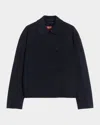 Max Mara Eden Double-breasted Broadcloth Jacket In Blue