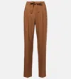 Max Mara Edera Wool, Mohair And Silk Pants In Brown