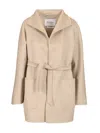 Max Mara Edile Short Belted Cashmere Coat Coats Beige
