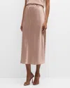 Max Mara Editore Drawstring Satin Midi Skirt In Powder
