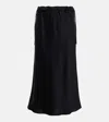 Max Mara Editore Satin Midi Skirt In Black