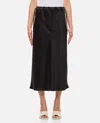 Max Mara Editore Satin Midi Skirt In Black