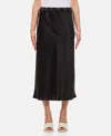 Max Mara Editore Satin Midi Skirt In Black