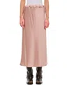 Max Mara Editore Drawstring Satin Midi Skirt In Pink