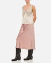 Max Mara Pink Flared Midi Skirt In Rosa