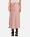 Max Mara Editore Drawstring Satin Midi Skirt In Rose