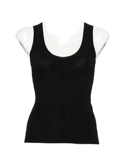 Max Mara Editta Ribbed-knit Tank Top In Black