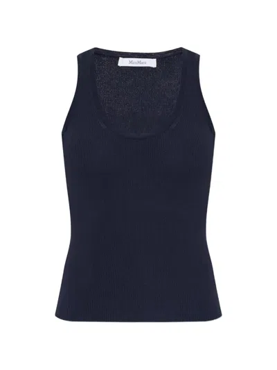 Max Mara Geripptes Editta Strick-tanktop In Blue