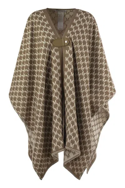 MAX MARA MAX MARA EDITTI - WOOL AND COTTON JACQUARD PONCHO