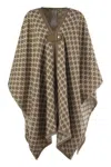 Max Mara Editti - Wool And Cotton Jacquard Poncho