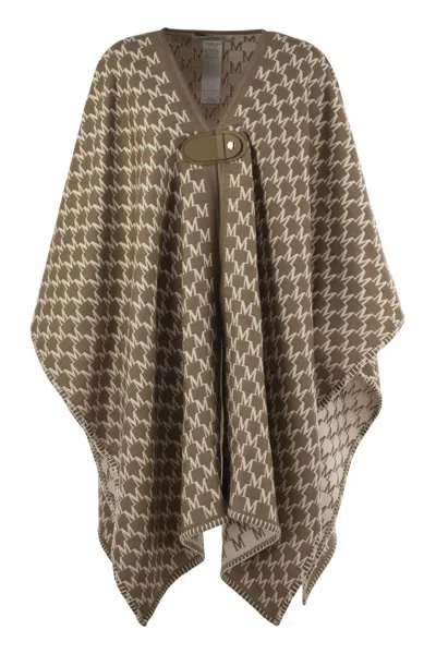 Max Mara Editti - Wool And Cotton Jacquard Poncho