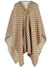 Max Mara Editti Hood In Virgin Wool And Brown Cotton In Brown