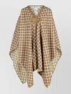 Max Mara Editti Wool Cotton Cape All Over Logo Coats Multicolor