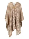 Max Mara Editti Wool Cotton Cape All Over Logo