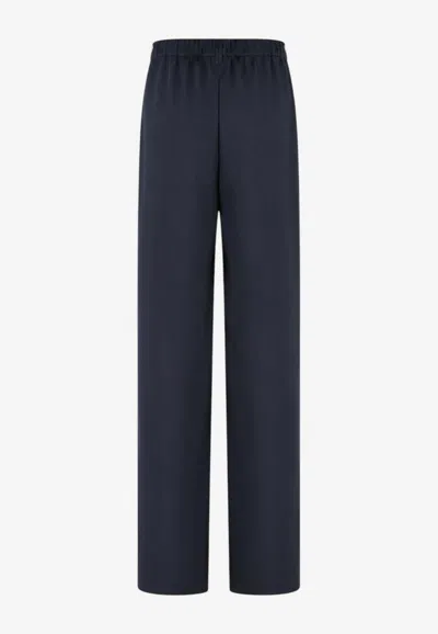 Max Mara Editto Straight-leg Wool Pants In Blue