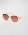 Max Mara Women's Ivory Edna Oversized Round Sunglasses In Ivory Gradient Br