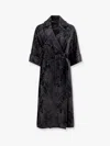 Max Mara Edolo Oversize Velvet Coat With Damask Motif