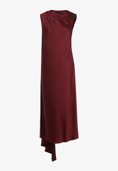Max Mara Maroon Edolo Midi Dress In Burgundy