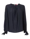 Max Mara Edotto Tie-detail Top In Blue