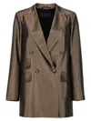 Max Mara Edro Metallic Silk Blazer Jacket