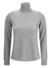 Max Mara Educata Ribbed Turtleneck Sweater In Gray