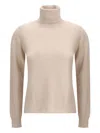 Max Mara Educata Ribbed Turtleneck Sweater In Neutral