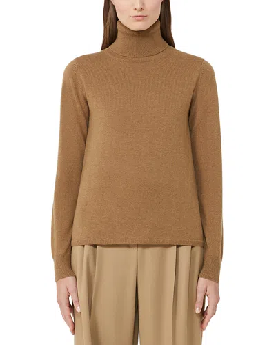 Max Mara Educata Wool & Cashmere Turtleneck Sweater In Brown