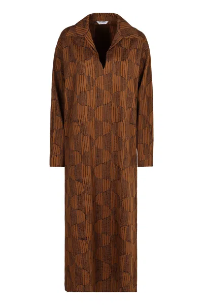 Max Mara Edwige Cotton Mini-dress In Brown