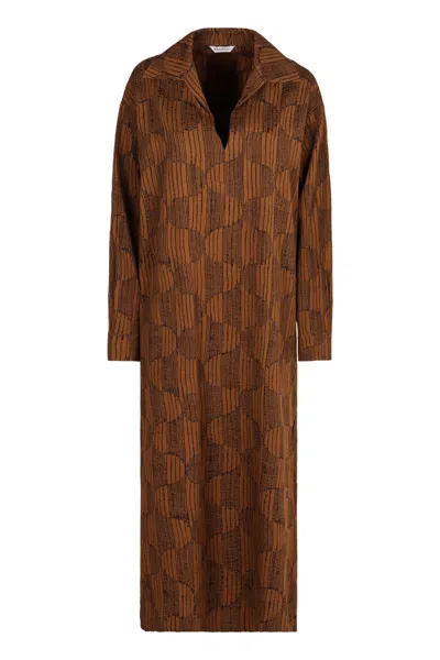 Max Mara Edwige Cotton Mini-dress In Brown
