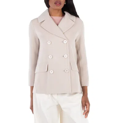 Max Mara Efebo Wool Pea Coat In Neutral