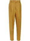 Max Mara Trousers Featuring Front Pleats And Back Pockets In Gold